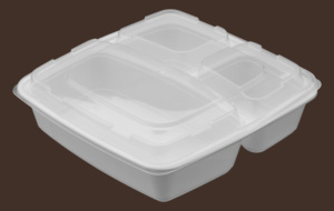 Recipiente Cuadrado Apto para Microondas con Tapa, 3 Compartimentos, Libre de BPA, Reutilizable y Reciclable, Apto para Congelador, Apto para Microondas, Apto para Lavavajillas - Product Image 5