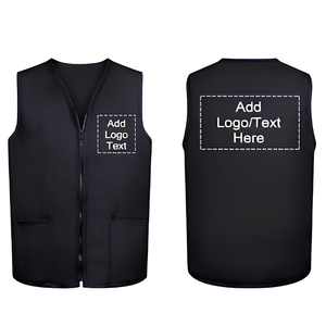 Gilet personnalisé décontracté avec fermeture éclair, léger, respirant, multi-poches, pour hommes et femmes, personnel d'événements, service communautaire, avec logo personnalisé OEM ODM - Product Image 3