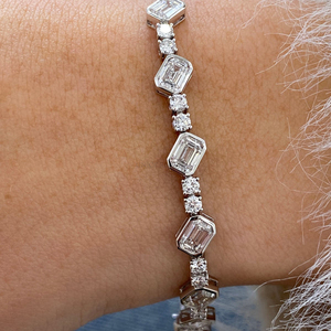 Pulsera clásica de diamantes cultivados en laboratorio en oro macizo de 10K, 14K, 18K, verificada por IGI, joyería fina sostenible para ella. - Product Image 4