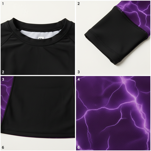 Women <b>Athletic</b> Rash Guard Set Long Sleeve Swim Top with Side Tie Bikini Bottom UV Protection - Product Image 5