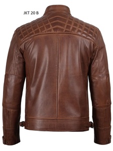 New Design Comfortable Best Selling Men's Fashion <b>Leather</b> <b>Jacket</b> New Design PU <b>Brown</b> <b>Leather</b> for Winter Winter <b>Jacket</b> For Men - Product Image 3
