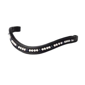 สายหนังขี่ม้าที่มีคุณภาพสูงสุด,สายรัดคิ้วเบาะนุ่มพร้อมไข่มุกดีไซน์อินเดียขายส่งจากผู้ผลิตทุกขนาด - Product Image 1