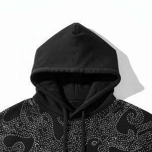 Sudadera con Capucha para Hombre, Diseño de Cristales de Imitación, Tejido Grueso, Corte Regular, 100% Algodón, Secado Rápido, Transpirable y Ecológica - Product Image 4