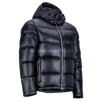 NADRUB Veste d'hiver unisexe coupe-vent matelassée bomber en polaire pour l'extérieur, longue, décontractée, à col montant, avec logo frontal, Tailles EU US