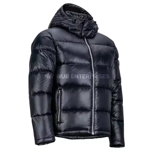 NADRUB EU US Size Unisex <b>Winter</b> Windbreaker Puffer Bomber Fleece Outdoor <b>Long</b> Casual Stand Collar Front Logo <b>Jacket</b> - Product Image 2