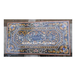 Hermosa mesa de comedor con incrustaciones de mármol negro, forma rectangular para el hogar y el hotel, mayorista y proveedor decorativo - Product Image 6