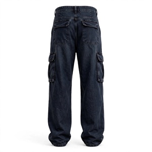 Jean en denim délavé personnalisé pour homme, coupe slim droite, taille mi-haute, en coton, décontracté, séchage rapide, écologique BD - Product Image 2