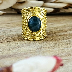 Unique Design <b>Boho</b> Labradorite Filigree <b>Ring</b> Vintage Brass <b>Ring</b> for Women 18k Gold Plated Gemstone <b>Ring</b> for Wholesale/OEM/ODM - Product Image 4