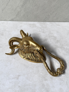 Battant de porte en laiton en forme de chèvre, quincaillerie de porte pour entrée principale, décoration classique de style ferme pour hall d'entrée, décoration intérieure, quincaillerie de porte en laiton - Product Image 5