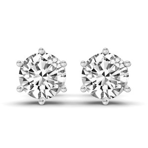 Pendientes de Diamante Redondo de Laboratorio con Seis Puntas de Oro Sólido de 18k, Elegantes y Naturales, de Gema by Creative (1 Ct.) Tw. Certificado por IGI para Mujeres - Product Image 2