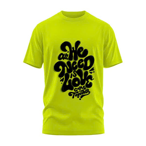 T-shirt graphique rouge OEM en gros, coton de haute qualité, col rond, manches courtes, pour hommes, femmes, unisexe, vêtements décontractés et tendance - Product Image 5