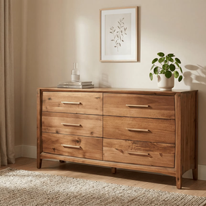 Cómoda Moderna Ecológica Axton de Madera Maciza con Acabado Natural Hecha a Mano para Dormitorio y Almacén - Product Image 3