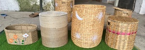 99 Gold Data Luna Natural Woven Water Hyacinth Eco-Friendly Modern Multifunction Storage <b>Basket</b> Handmade <b>Rectangular</b> Tray for - Product Image 3