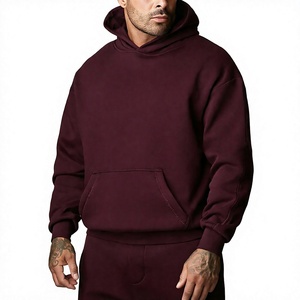 เสื้อสเวตเชิ้ตมีฮู้ดสีพื้นสำหรับผู้ชาย ทรงปกติ ผ้าฟลีซ สวมใส่สบายๆ สำหรับฤดูใบไม้ร่วง ดีไซน์มีกระเป๋า - Product Image 4
