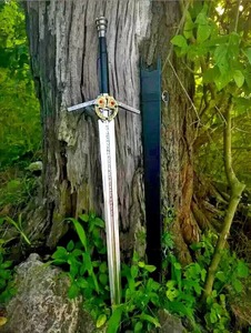 Réplique de l'épée de Geralt de The Witcher 3, lame en acier avec fourreau, fabrication artisanale, pointe de lance droite, qualité industrielle - Product Image 1