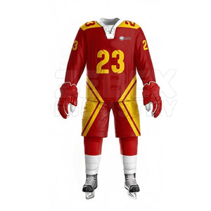 Ensemble d'uniformes de hockey sur glace de qualité supérieure, avec logo personnalisé, maillot et short, tissu polyester respirant, séchage rapide, vêtements d'équipe sportive - Product Image 2
