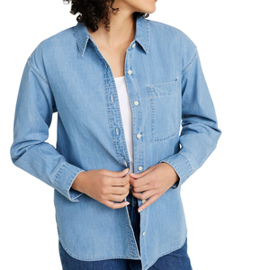 เสื้อเชิ้ตยีนส์ลำลองสำหรับผู้หญิง แต่งกระดุม ลุคฟอกสี ผ้าฝ้ายใส่สบาย ปรับแต่งได้ เหมาะสำหรับฤดูร้อน/ฤดูหนาว - Product Image 2