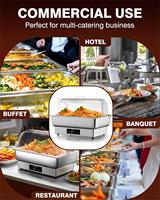 Chauffe-plat électrique professionnel à couvercle roulant pour service traiteur, banquets et buffets