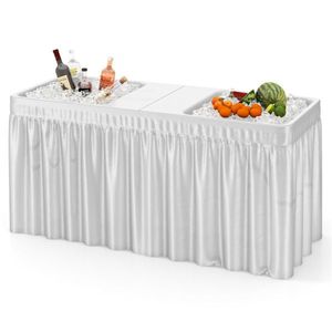 Mesa de 5 pies con doble fregadero y enfriador de hielo para fiestas y picnics, ideal para eventos al aire libre - Product Image 1