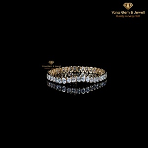 Bracelet tennis ovale de luxe parfait pour tous les jours, 12,50 TCW, diamant cultivé en laboratoire CVD, couleur D-E-F, clarté VVS-VS, or massif 14 carats - Product Image 2
