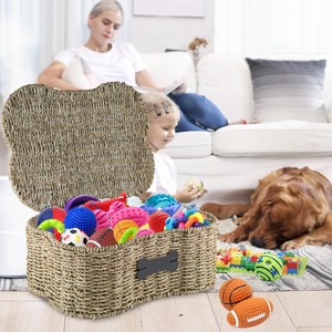 Brabtod Seagrass <b>Wicker</b> <b>Baskets</b> for Dog Toys Handmade <b>Storage</b> <b>Basket</b> Wholesale eco-friendly Made in Viet Nam - Product Image 3