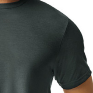 T-shirt à manches courtes gris foncé pour homme, coupe classique, jersey de coton, col rond, décontracté, couleur unie, design simple - Product Image 3