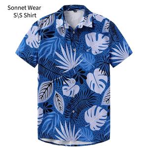 Chemise hawaïenne boutonnée pour homme, manches courtes, vêtements décontractés d'été - Product Image 6