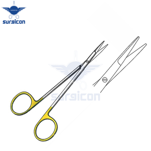 Knapp Scissors <b>12</b> cm (4-3/4 Inch) Straight Blunt TC Gold Tungsten Carbide Surgical Scissors Stainless Steel Precision Operating - Product Image 5