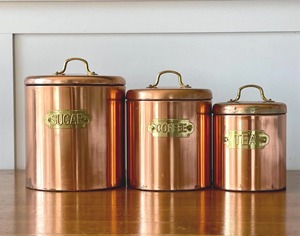 ภาชนะใส่ชา กาแฟ น้ำตาล ทำจากทองแดง สำหรับจัดเก็บในครัว ใช้งานได้ทุกวัน ใช้งานง่าย เหมาะสำหรับการทำอาหารและเตรียมเครื่องดื่มในชีวิตประจำวัน - Product Image 1