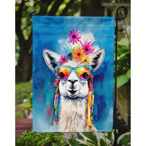 Hippie Animal Llama jardín bandera Multicolor buzón decorativo patio Banner para Patio ilustraciones flores camas complemento tamaño - Product Image 3