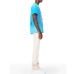 Pantalon de survêtement léger pour homme, taille haute, coupe évasée, effet usé, personnalisable avec couleurs et logo sur mesure - Product Image 4