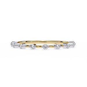 Anillo de Boda Minimalista para Mujer, Media Eternidad, con Diamantes Naturales, Oro de 14K, Diseño de Burbujas Flotantes, Apilable - Product Image 5