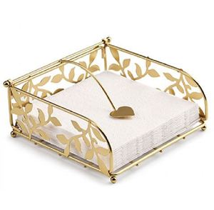 Porte-serviettes en métal motif semi-cercle oiseau doré sur branche pour une décoration coordonnée, disponible au prix de gros - Product Image 5