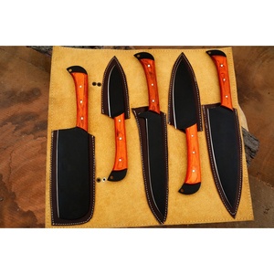 Juego de Cuchillos de Chef Profesionales de Acero Inoxidable de 5 Piezas, Hechos a Mano por Ahmad Fabric, Mango de Resina, Funda de Cuero, Diseño Moderno, Personalizable - Product Image 4