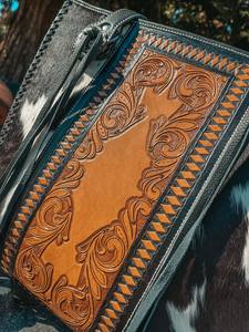 Sac à main en cuir de vachette façonné à la main, sac fourre-tout western, sac à main en cuir gravé, porte-documents en cuir - Product Image 3