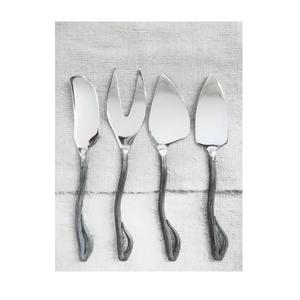 Juego de 4 Cuchillos para Queso de Acero Inoxidable con Mangos de Diseño, Aptos para Lavavajillas, Hoja Pulida, Herramientas de Lujo para Servir Queso con Ambas Manos. - Product Image 1