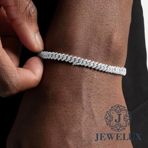 Bracelet Tennis Moissanite Tendance Plaqué Or Blanc, Chaîne Élégante pour Fêtes et Mariages à Prix Abordable - Product Image 4