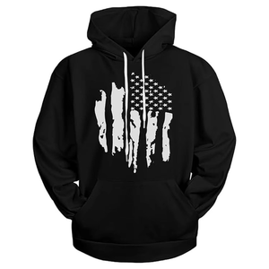 Vente en gros de sweats à capuche noirs pour hommes, entièrement personnalisables, coupe décontractée, en molleton de coton, logo sur le devant - Product Image 2