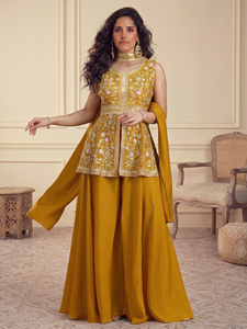 Des ensembles Sharara pour femmes qui offrent un look élégant pour les mariages, les festivals et toutes les occasions. Achetez directement auprès du fournisseur en gros. - Product Image 5