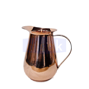Classic Eco-Friendly Pure Copper Water Jug with Secure <b>Cover</b> and Polished Surface for Drinking and <b>Table</b> Serving - Product Image 2