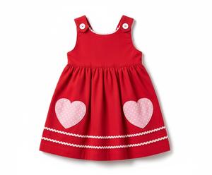 ชุดเดรสวาเลนไทน์ลายหัวใจน่ารักสำหรับเด็กผู้หญิงสไตล์วินเทจ - Product Image 1