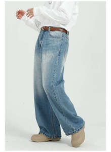 Best Price High Quality Plus Size Women's Vintage Eco-Friendly Breathable Streetwear Midweight Denim <b>Cargo</b> Pants Elastic Waist - Product Image 2