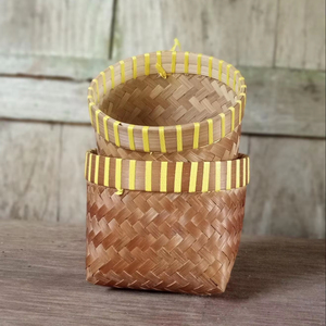 Handmade <b>Mini</b> Bamboo Rice Basket Eco Friendly Gift <b>Box</b> Natural Woven Bamboo Packaging Basket OEM Supplier Vietnam - Product Image 1