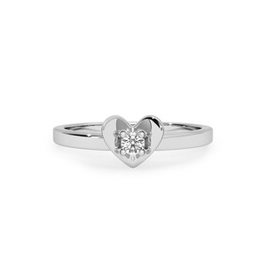 Bague minimaliste en forme de cœur en diamant naturel en argent sterling 925 pour femmes - Product Image 2