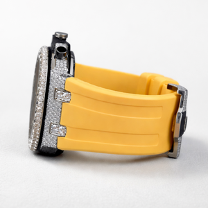 Reloj de hombre de moda con moissanita, diamantes de zafiro y cristal de 41 mm, chapado en oro, de acero inoxidable, semirrevestido de diamantes, el más vendido. - Product Image 4