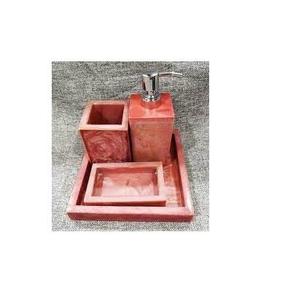 Premium Golden Foil Epoxy Resin <b>Bathroom</b> <b>Accessories</b> <b>Set</b> Marble Style <b>Bathroom</b> Organizer Countertop Vanity Decor Wholesale - Product Image 4