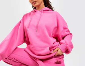 Women <b>Pink</b> Hooded Tracksuit Set Two Piece Loose <b>Sweatshirt</b> and Jogger Pants Casual Outfit Fitness Running Tracksuit - Product Image 5