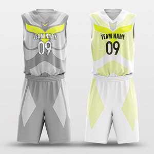 Conjunto de Uniforme de Baloncesto Victory, Camiseta sin Mangas de Malla Transpirable de Secado Rápido, Gris y Amarillo, Nombre del Jugador 09, para Todos los Deportes - Product Image 2