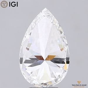 Obra maestra Diamante CVD cultivado en laboratorio de corte de pera de 4,00 quilates para anillo Diseño personalizado F Color VVS2 Alta claridad 14,01mm Certificado IGI - Product Image 4