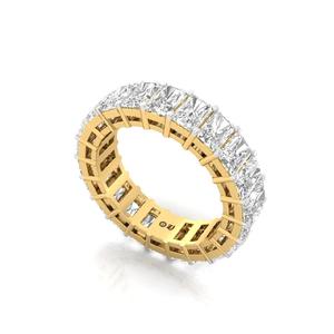 Radiant Cut Lab Grown Diamond Full Eternity <b>Ring</b> in Gold with 10K Gold Plated Finish for Women - Product Image 1